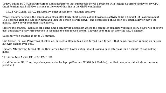 Why is my screen going black after a minute or less of no input activity? смотреть онлайн