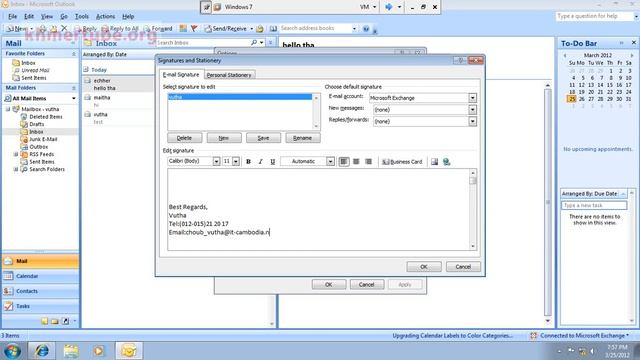 5 Create Signature with Microsoft Outlook 2010 (Microsoft Exchange Server 2010) смотреть онлайн