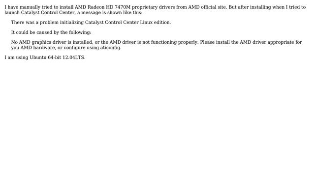 Ubuntu: AMD Radeon HD 7470M proprietary driver not working on ubuntu 12.04lts смотреть онлайн