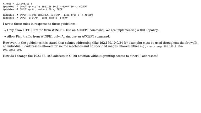 Unix & Linux: iptables configuration CIDR notation смотреть онлайн