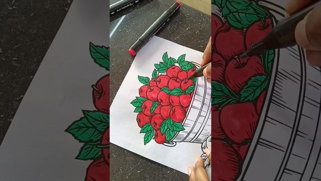 Carrying Red small apples in a basket #apple #drawing смотреть онлайн