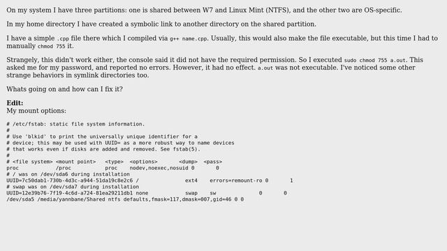 Unix & Linux: Cannot execute files on another partition смотреть онлайн