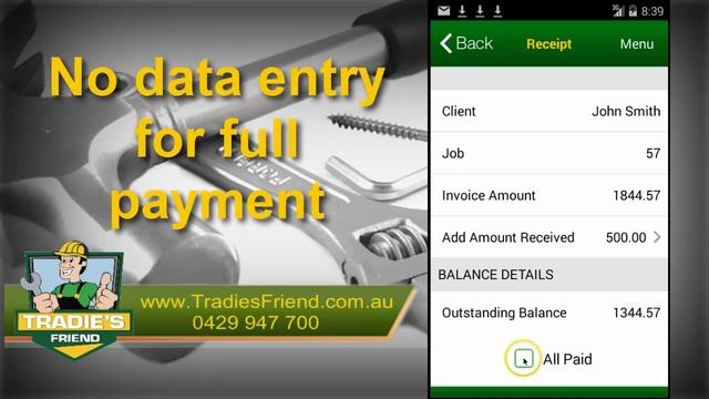 How to Receipt an Invoice in Tradies Friend смотреть онлайн