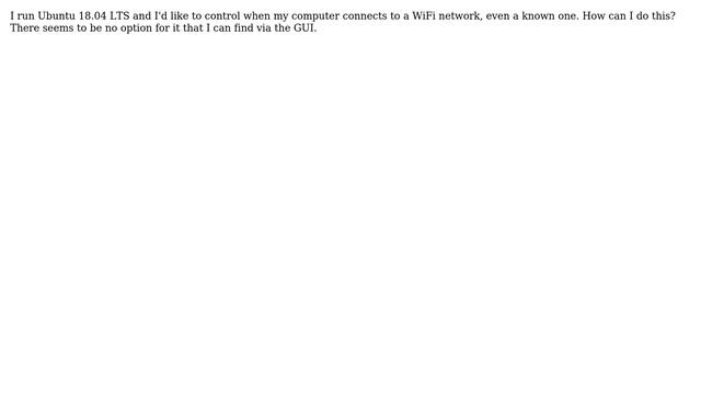 Disable WiFi auto-connect on Ubuntu Linux смотреть онлайн