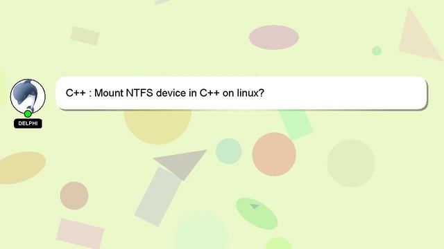 C++ : Mount NTFS device in C++ on linux? смотреть онлайн