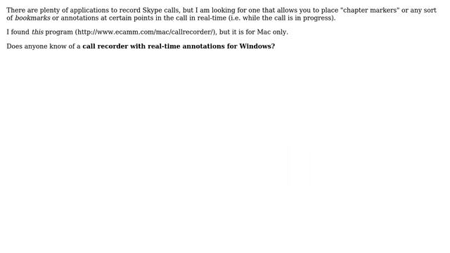 Unix & Linux: Skype call recording with real-time annotation / markers? смотреть онлайн
