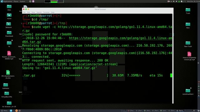 How to get Golang with WGET on Parrot Security Linux смотреть онлайн