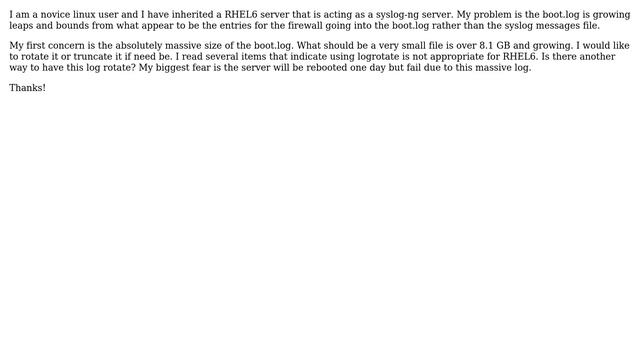 RHEL6 boot.log is GBs in size смотреть онлайн