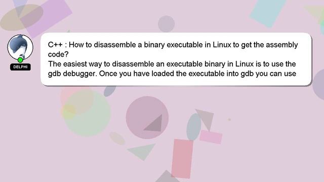 C++ : How to disassemble a binary executable in Linux to get the assembly code? смотреть онлайн