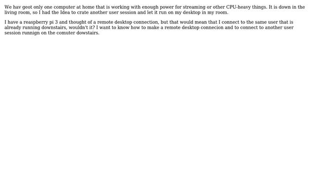 How can I run a second user session from windows on my local screen (with Raspberry Pi)? смотреть онлайн