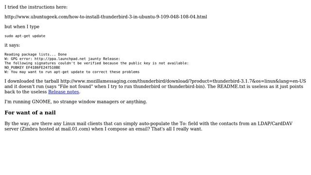 Unix & Linux: Installing Thunderbird 3.1 on Ubuntu 9.04 (Jaunty) смотреть онлайн