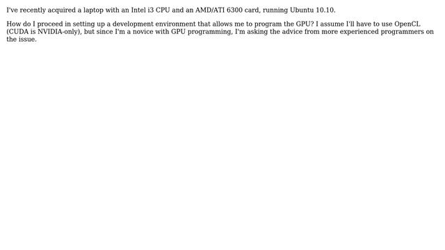 Software Engineering: How to experiment with GPU programming on Linux+AMD/ATI card? смотреть онлайн