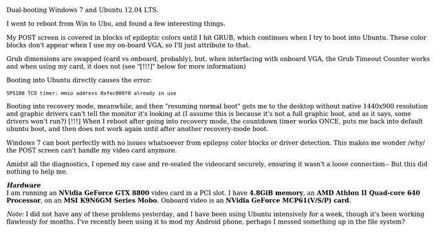 12.04 LTS boot hangs at "SP5100 TCO timer: mmio address 0xfec000f0 already in use", didn't... смотреть онлайн