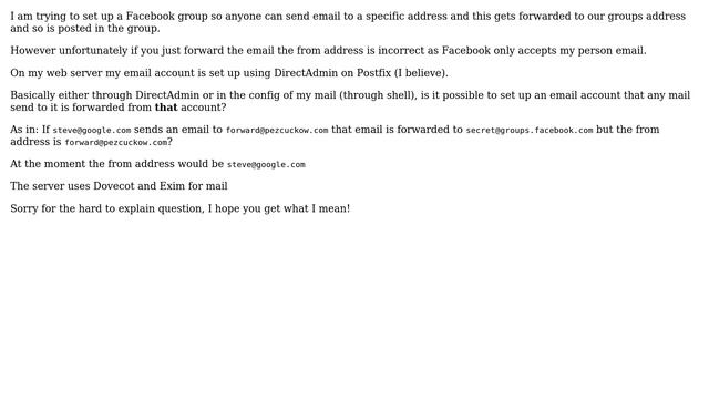 DevOps & SysAdmins: Centos Directadmin Dovecot Exim, Forward Email From a Different Email Address смотреть онлайн