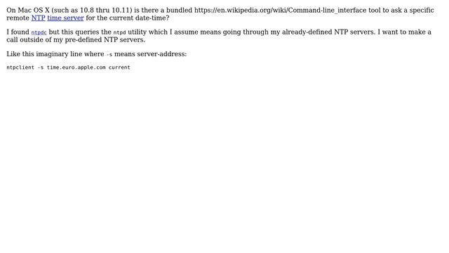 Apple: Command-line tool to ask remote server for current date-time смотреть онлайн