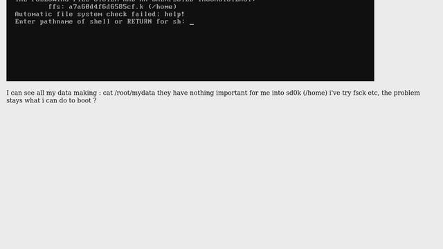 Unix & Linux: OpenBSD /dev/sd0k unexpected inconsistency - bad super block смотреть онлайн