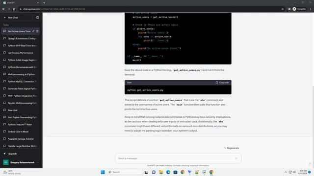 python get active user in linux when 2 users are logged in смотреть онлайн