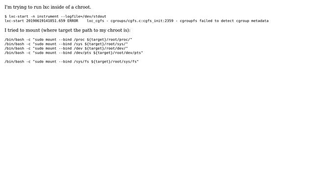 How to run lxc inside of a chroot? смотреть онлайн