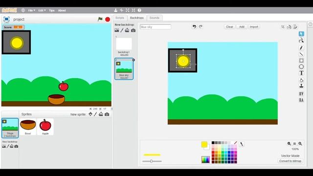 How to make an apple catch game in scratch 2.0 | Part 2 | by VG | VG game maker смотреть онлайн