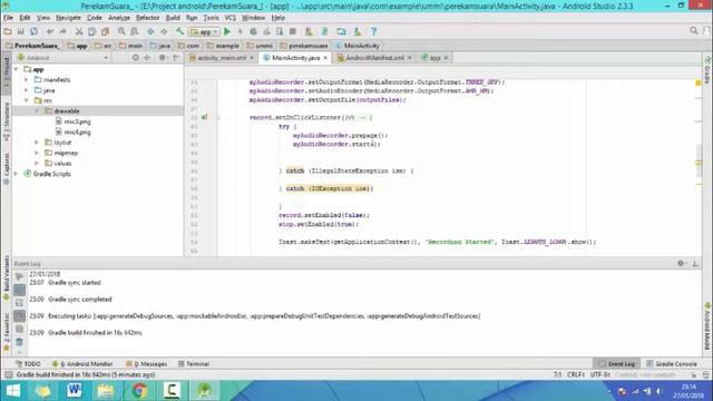 Audio Recorder Android Studio смотреть онлайн