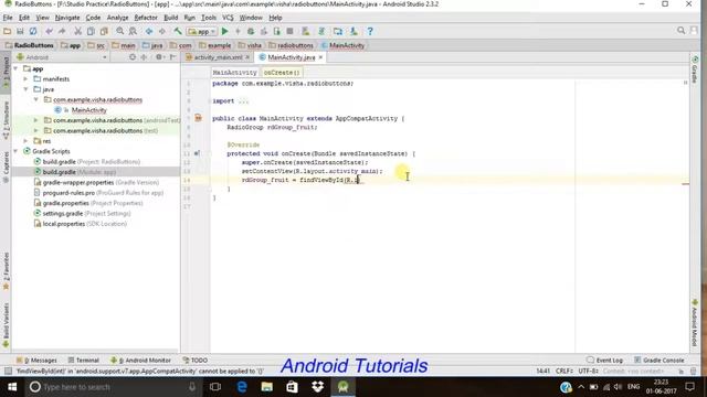Radio Buttons Example Tutorial in Android Studio 2017 смотреть онлайн