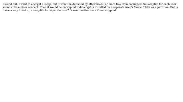 Unix & Linux: Is there a per-user swap file? смотреть онлайн