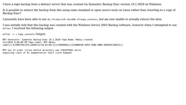DevOps & SysAdmins: How to recover Symantec Backup Exec backup via Linux? смотреть онлайн