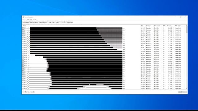 Bad Apple!! but its played by processes in the details section of task manager смотреть онлайн