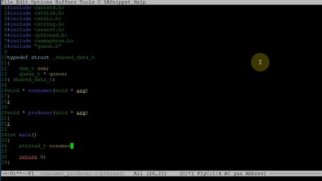 C 프로그래밍 - pthread & semaphore (OS: Ubuntu20.04, Editor: Emacs) смотреть онлайн
