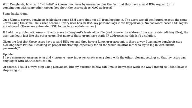 Denyhosts: how to always allow certain known users? (2 Solutions!!) смотреть онлайн