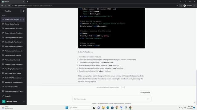 How to use python or perl to write unix dgram socket client смотреть онлайн