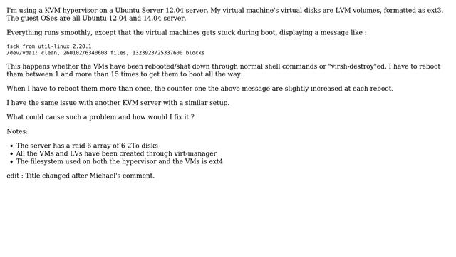 DevOps & SysAdmins: KVM : VMs need several restarts to boot (on 2 different hosts) смотреть онлайн