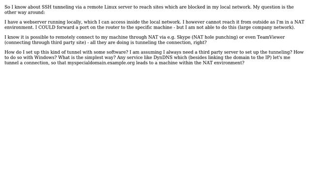 How to create a TCP tunnel in windows to allow remote-＞local connections in NAT environment? смотреть онлайн