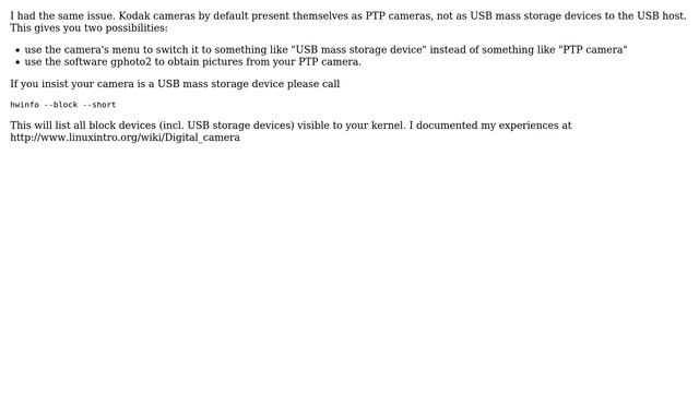 Unix & Linux: Kodak still camera udev problem (2 Solutions!!) смотреть онлайн