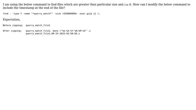 Unix & Linux: Append timestamp while zipping a file смотреть онлайн