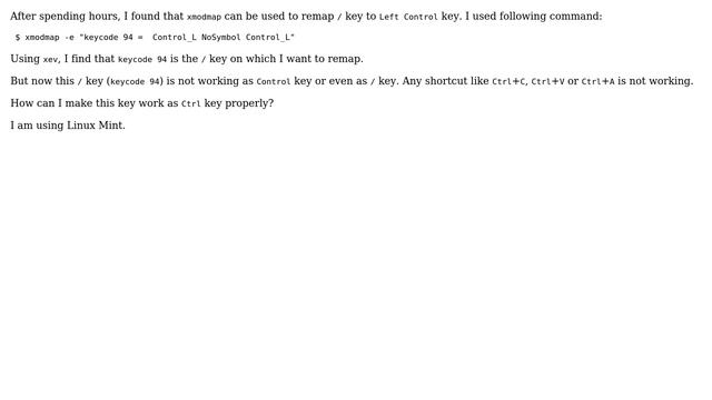 Unix & Linux: xmodmap: remapped Control_L not working for copying and pasting смотреть онлайн