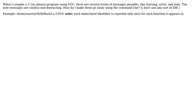 Unix & Linux: Want to turn off "note" level messages in GCC смотреть онлайн