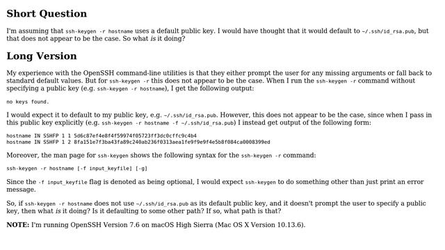 Unix & Linux: What does `ssh-keygen -r` do if a public key is not specified? смотреть онлайн