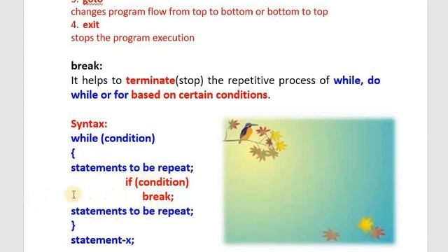 jump statements in C break by Mr Chidanand S Kusur смотреть онлайн