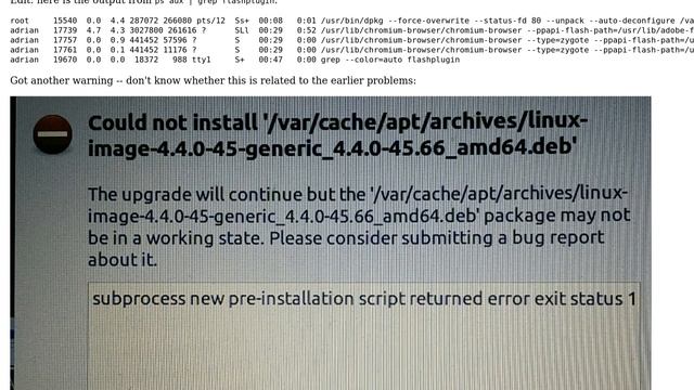 Ubuntu: Distribution upgrade from 14.04 to 16.04 stuck installing pepperflashplugin-nonfree (amd64) смотреть онлайн