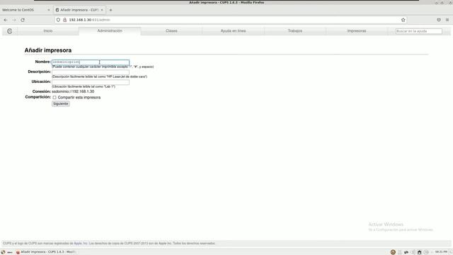 CUPS en Centos 7 смотреть онлайн
