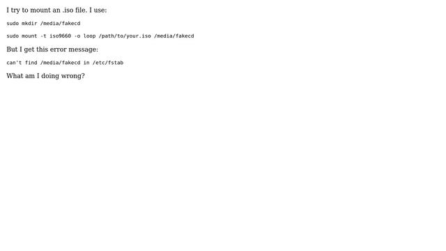 Ubuntu: Error when trying to mount an .iso file смотреть онлайн