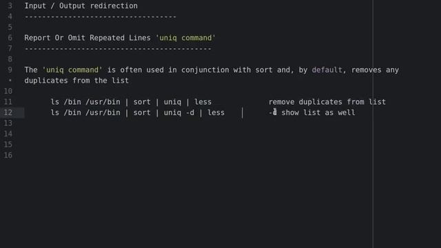 Linux Command : uniq смотреть онлайн