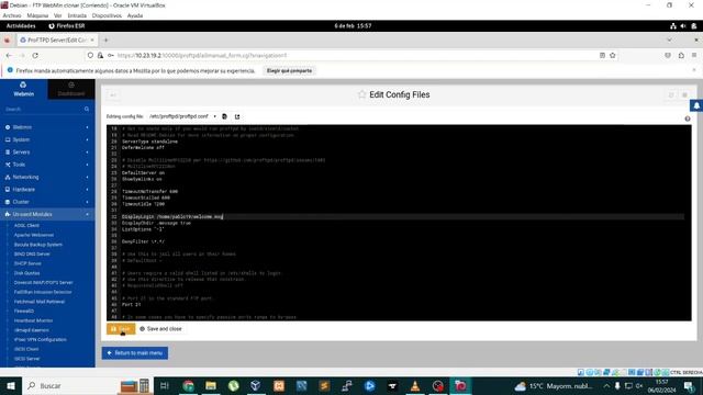 FTP Debian Webmin смотреть онлайн