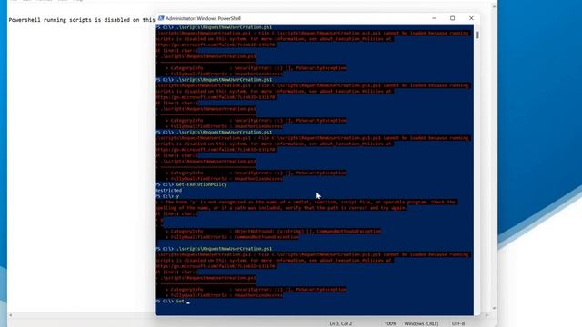 How to enable windows 11 PowerShell PowerShell running scripts is disabled on this system смотреть онлайн