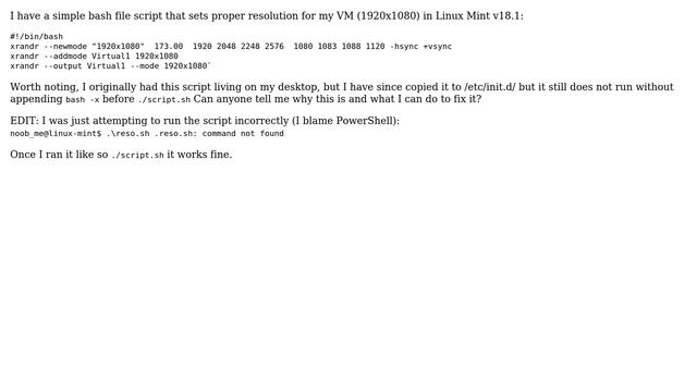 Unix & Linux: Why is "bash -x" required to make my script.sh bash file run? (2 Solutions!!) смотреть онлайн