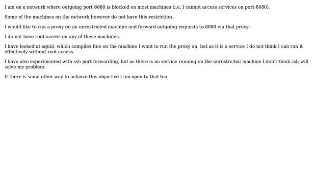 Unix & Linux: Is there a light HTTP proxy I can run without root privileges? смотреть онлайн