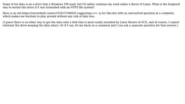 How to mount an NTFS drive on a Linux VM on Google Compute Engine? смотреть онлайн
