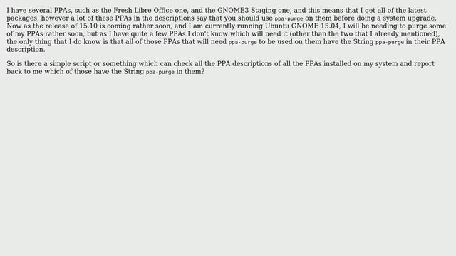 Ubuntu: How to easily tell which PPAs need to be purged? смотреть онлайн